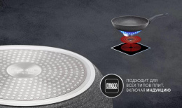 Сковорода Polaris Canto 20F круглая 20см покрытие: Pfluon ручка несъемная без крышки серый 019121