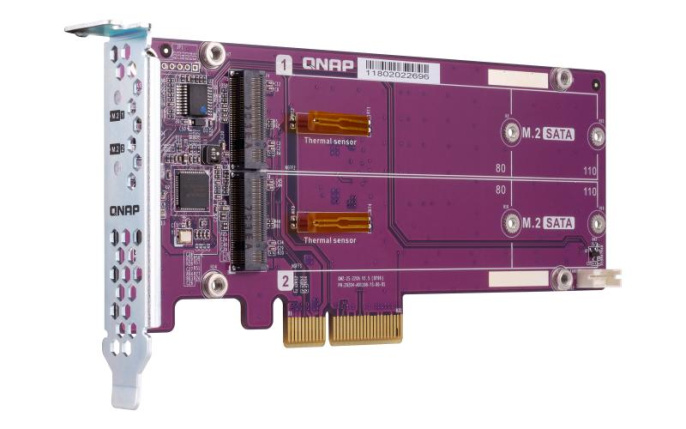 Плата расширения QNAP QM2-2S-220A Dual M.2 22110/2280 SATA SSD expansion card PCIe Gen2 x2
