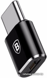 Переходник Baseus CAMOTG-01 Type-C (M) to Micro USB (F), без провода, Black (передача данных, питание устройств, вилка-розетка, 2.4А)