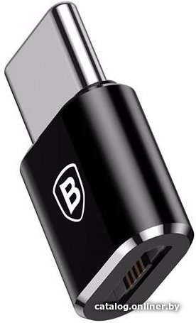 Переходник Baseus CAMOTG-01 Type-C (M) to Micro USB (F), без провода, Black (передача данных, питание устройств, вилка-розетка, 2.4А)