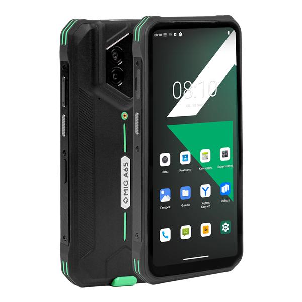 Смартфон MIG A65, MT6789 2,2 Ghz, 8Gb/128Gb, 1612*720 LCD, 32MP/48MP, 4G LTE, Android 14 без GMS, Wi-Fi 2.4GHz/5GHz, Bluetooth 5.1 BLE, NFC, сканер 2D, кабель USB Type-C, блок питания USB (MGA65-81A14.0S-S16)