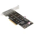 Переходник ExeGate EXE-597E2 2 x M.2 M key - PCI-E x8 v3.0, для установки двух SSD M.2 2230/2242/2260/2280/22110 M key NGFF в слот PCI-E, материнская плата должна быть c функцией Bifurcation PCI-E EX298298RUS