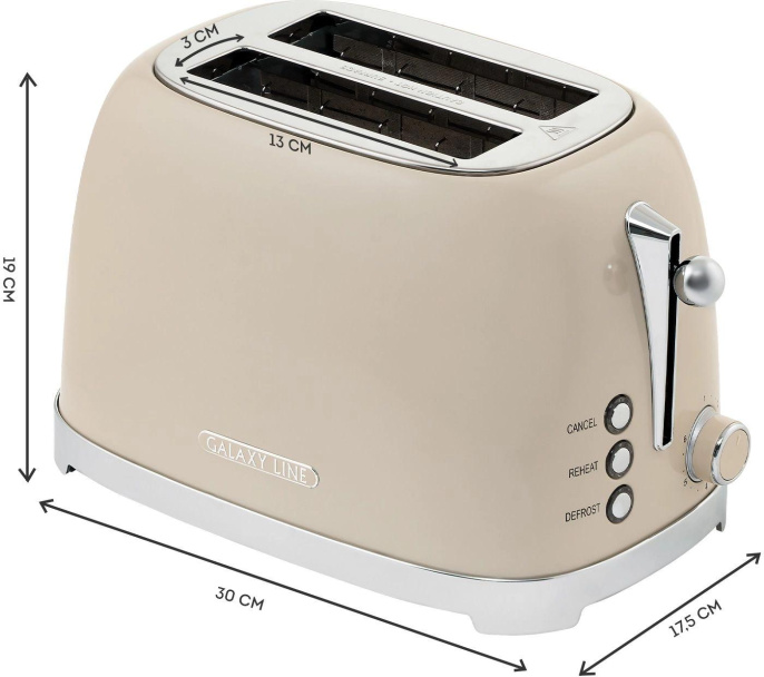 Тостер Galaxy Line GL 2918 900Вт кремовый