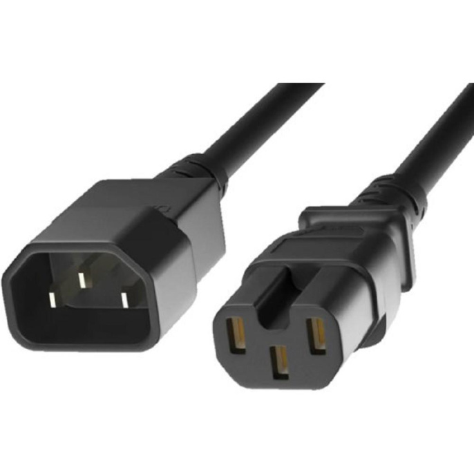 KS-is Кабель питания KS-857B-1.5 IEC-C14 - IEC-C15 1.5м черный
