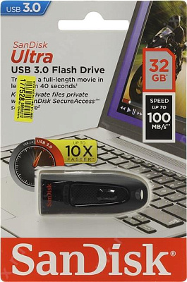 Накопитель SanDisk Ultra SDCZ48-032G-U46 USB3.0 Flash Drive 32Gb (RTL)