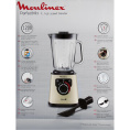 Высокоскоростной блендер Moulinex/ Высокоскоростной блендер Moulinex PerfectMix+, механическое управление, 3 автоматические программы, мощность 1200 Вт, объем чаши 2 л, турбо, съемные лезвия