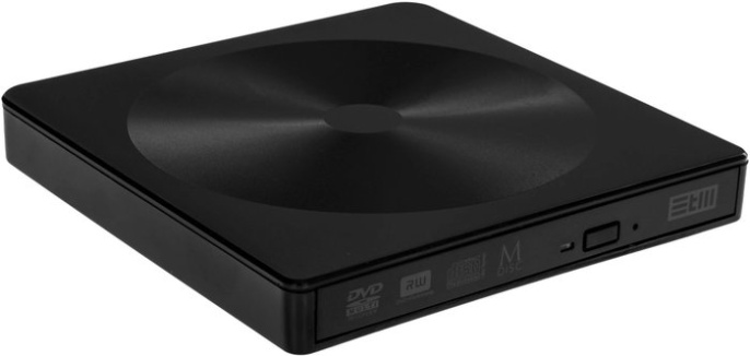 Внешний оптический DVD привод DVD-RW ext. Black Slim Ret USB3.0+TYPE-C (STM DVD28-EM/B)