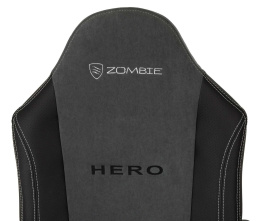 Кресло игровое ZOMBIE Hero, ткань/экокожа, до 120кг, серый