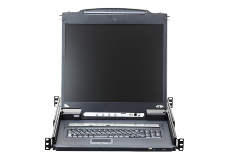 KVM консоль ATEN 19" 1-Local/Remote Share Access 8-Port PS/2-USB VGA Single Rail LCD KVM over IP switch CL5708IN-ATA-RG
