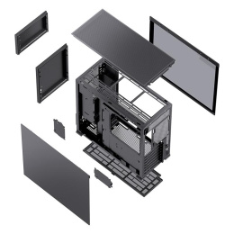 Корпус без блока питания Case JONSBO D41 STD, Midi-Tower, TG, no fan, 1xUSB-A 3.2 + 1xUSB-C 3.2, ATX, mATX Black (D41 STD Black)