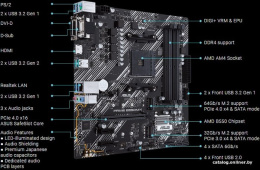 Материнская плата Asus PRIME B550M-K Soc-AM4 AMD B550 4xDDR4 mATX AC`97 8ch 7.1 GbLAN RAID+VGA+DVI+HDMI
