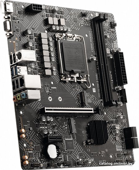 Материнская плата MSI PRO H610M-B Soc-1700 H610 PCI-Ex16 PCI-Ex1 M.2 1GbE LAN 2xARGB+RGB 2xDDR5 5600MHz HDMI+DP mATX RTL