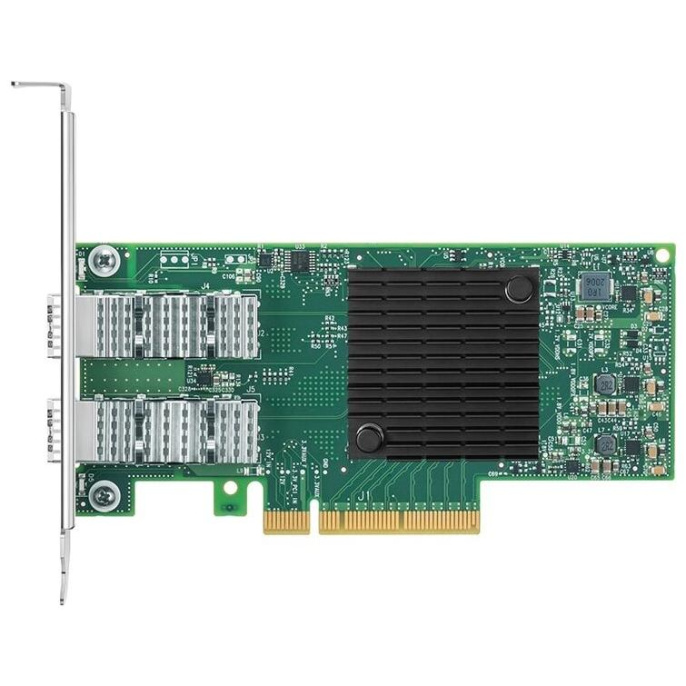 Плата сетевого контроллера Mellanox MCX4121A-ACAT PCI Express x8, низкопрофильная карта, Ethernet 25 Гбит/с, 2хSFP28, 802.1p, зеленый
