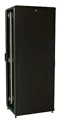 Шкаф серверный WRline (WR-TT-2261-AS-RAL9004) напольный 22U 600x1000мм пер.дв.стекл задн.дв.стал.лист 2 бок.пан. 800кг черный 910мм 1166мм IP20 сталь