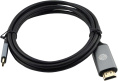 Кабель аудио-видео Cactus CS-USBC-HDMI-2-2,  USB Type-C (m) -  HDMI (m),  2м, GOLD,  черный