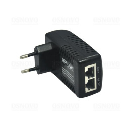 PoE-инжектор OSNOVO Midspan-1/151GA PoE-инжектор Gigabit Ethernet на 1 порт. Совместим с оборудованием PoE IEEE 802.3af. Мощность PoE на порт - до 15.4W. Напряжение PoE - 50V конт. 4,5 + ; 7,8 - . Порты: вх. - 1