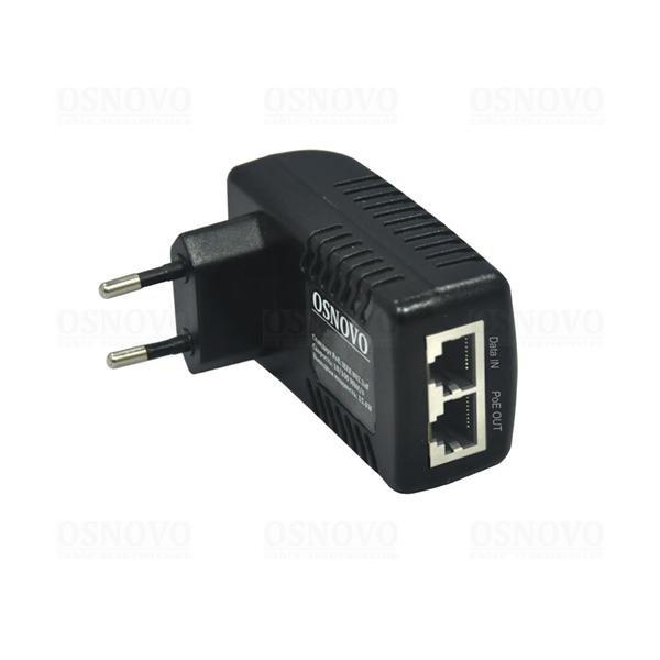 PoE-инжектор OSNOVO Midspan-1/151GA PoE-инжектор Gigabit Ethernet на 1 порт. Совместим с оборудованием PoE IEEE 802.3af. Мощность PoE на порт - до 15.4W. Напряжение PoE - 50V конт. 4,5 + ; 7,8 - . Порты: вх. - 1