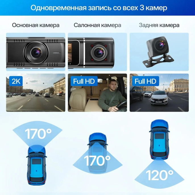 Видеорегистратор TrendVision Proof Ultra черный 2160x3840 2160p 170гр. GPS SA230D