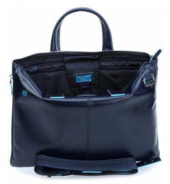 Деловая сумка Piquadro Blue Square CA4021B2/BLU2 с отделением для ноутбука 15.6" синяя натур.кожа