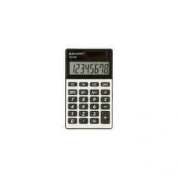 Карманный калькулятор BRAUBERG PK-608 107x64 мм, 8 разрядов, двойное питание, серебристый 250518