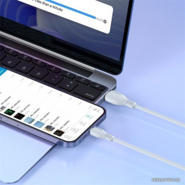 Кабель Baseus P10355700221-01 Pudding Series Fast Charging Cable USB to iP 2.4A 2m Stellar White (передача данных: 480 Мбит/с, поддержка быстрой зарядки)