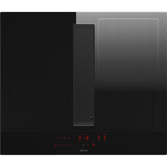 Варочная панель с вытяжкой ELICA, индукционная, 72 см, 4 конфорки, слайдерное управление, Booster, индикация остаточного тепла, таймер, определение наличия посуды, пауза, автоматика закипания, функция Bridge, 5 уровней NIKOLATESLA VELVET BL/A/72-PRF01968