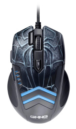 Мышь проводная GMNG XM007, игровая, оптическая, USB, 10000dpi, черный и серый