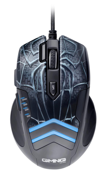 Мышь проводная GMNG XM007, игровая, оптическая, USB, 10000dpi, черный и серый