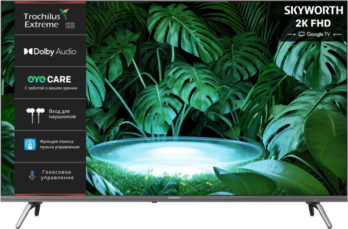 40" Телевизор SKYWORTH 40E55G FULL HD, СМАРТ ТВ, Google TV, черный