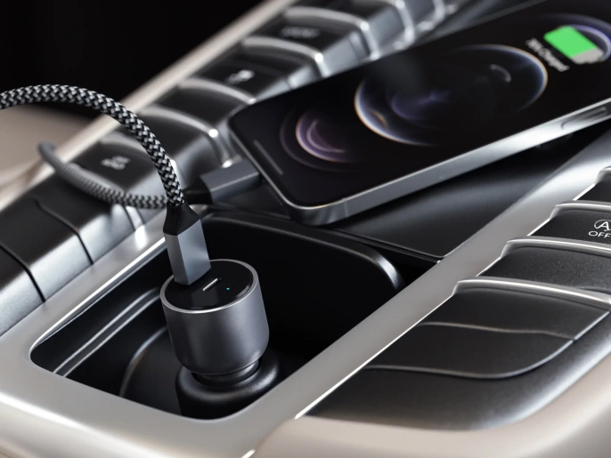 Автомобильное зарядное устройство Satechi 40W Dual USB-C Car Charger. Цвет: Серый космос ST-U2C40CCM