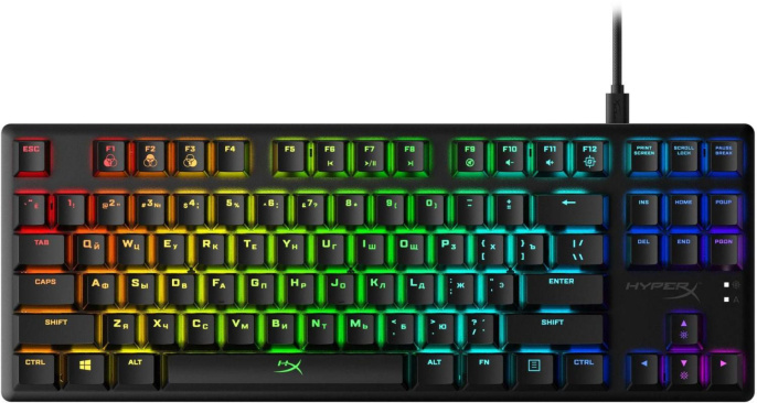 Клавиатура HYPERX Alloy Origins Core, USB, механическая, черный [4p5p3aa#aba]