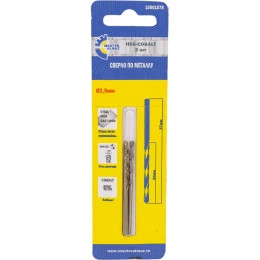 Сверло по металлу кобальтовое HSS-CO DIN-338 (2 шт; 2.5х30х57 мм) МастерАлмаз 10501578