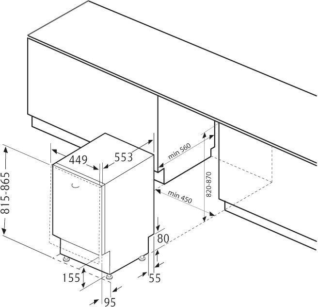 Посудомоечная машина встраив. Krona Kamaya 45 BI 1930Вт узкая