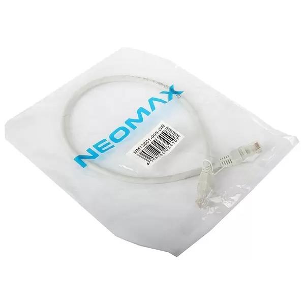 NEOMAX NM13601-005 Шнур коммут. UTP 0.5 м, cat.6, серый, многожильный
