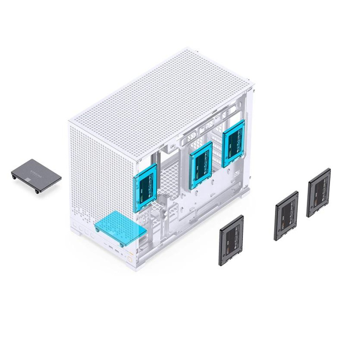 Корпус без блока питания Case JONSBO D32 PRO, Mini-Tower, TG, no fan, 2xUSB-A 3.2 + 1xUSB-C 3.2, mATX, mDTX, mITX White (D32 PRO White)