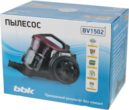 Пылесос BBK BV1502, 1600Вт, черный/вишневый