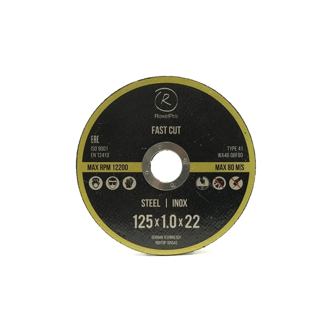 Круг отрезной ROXTOP FAST CUT (50 шт; 125x1.0x22 мм; Т41) RoxelPro 105543