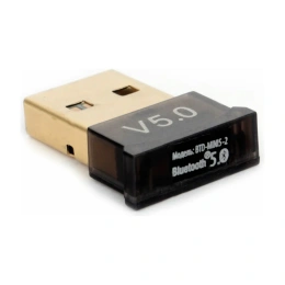 Bluetooth адаптер Gembird BTD-MINI5-2 USB 2.0 Type-A, Bluetooth 5.0, антенна 0.8 dBi, цвет черный