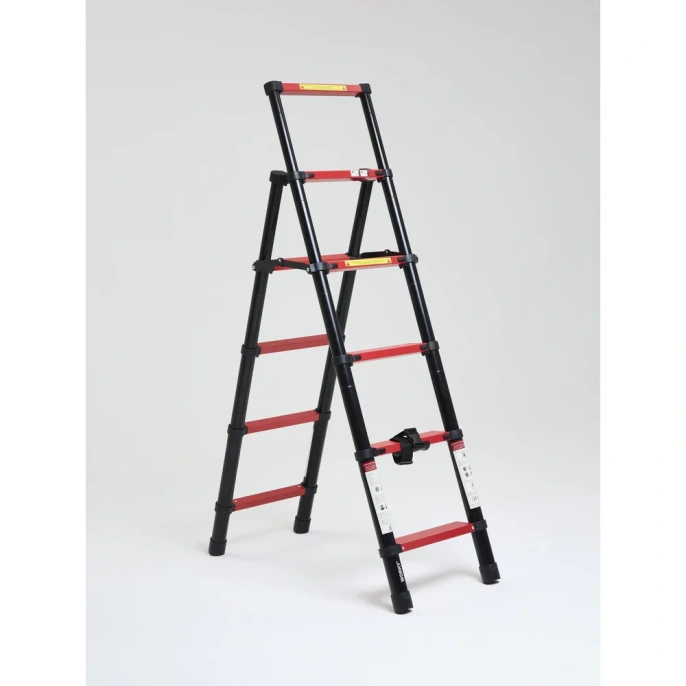Телескопическая лестница-стремянка WORKY BLACK 5+6 ступеней, 1.4м+1.7м ARD257795
