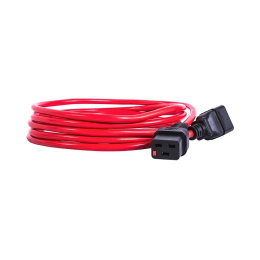 Шнур питания с фиксатором IEC 60320 C19/IEC 60320 C20, 16 А / 250 В 3 х 1,5 , длина 1,8 м, красный R-16-Cord-C19-C20-1.8-Red