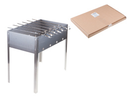 Мангал сборный "Эконом" с шампурами в г/карт.кор. 400х250 х400х0,4толщ,6 шамп.угол. , PERFECTO LIN 47-750063