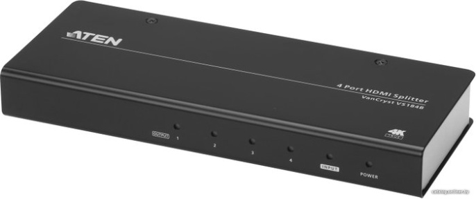 Разветвитель Aten VS184B VS184B-AT-G для av-аппаратуры, вход: 1xHDMI, 1.8м 4K при 60 Гц, выход: 4xHDMI, 1.8м 4K при 60 Гц, 15м 1920x1200, скорость передачи данных: 18 Гбит/с