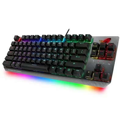 Клавиатура проводная механическая ASUS ROG Strix Scope NX TKL 90MP00N6-BKRA00 (ROG NX Red), USB, RGB, Серый/Черный
