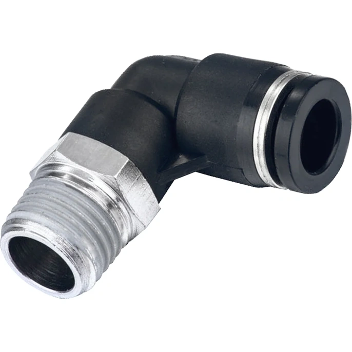 Фитинг цанговый угловой 12 мм, наружная резьба 1/8, пластик, тип PL, 10 шт TITAN LOCK TLP-PL12-01_10