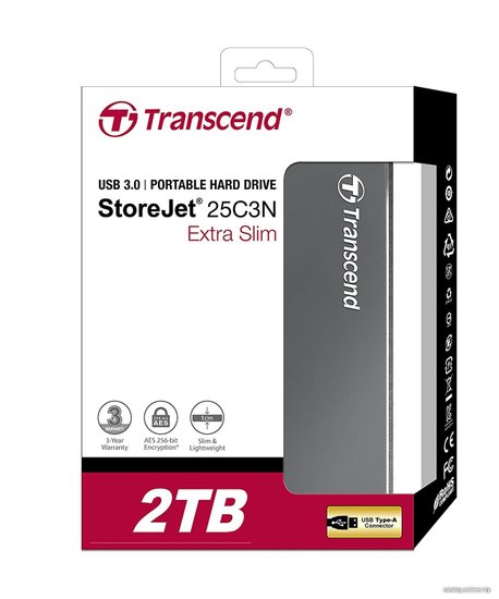 Transcend Portable HDD 2Tb StoreJet TS2TSJ25C3N {USB 3.0, 2.5"}