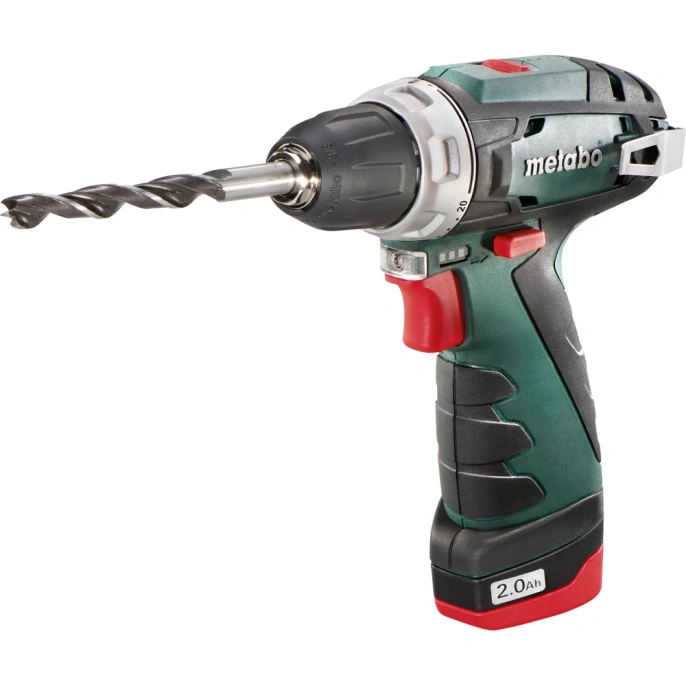 Дрель-шуруповерт METABO PowerMaxx BS Basic, 2Ач,  с двумя аккумуляторами [600080500]