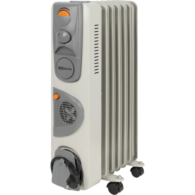 Масляный обогреватель TDM ELECTRIC белый, 1500 Вт, 7 сек, вент, регул. мощн. термостат SQ2501-0911