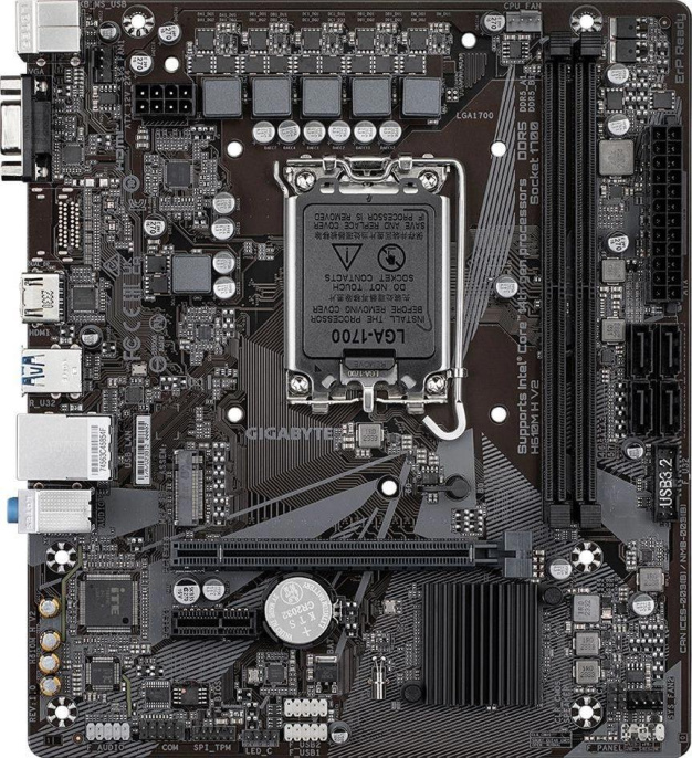 Материнская плата Gigabyte H610M H V2 Soc-1700 Intel H610 2xDDR5 mATX AC`97 8ch 7.1 GbLAN+VGA+HDMI