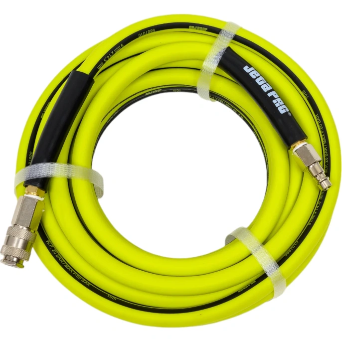 Шланг гибкий ПВХ с фитингами 9x14.5 мм, 10 м, желтый Jeta PRO 5887010