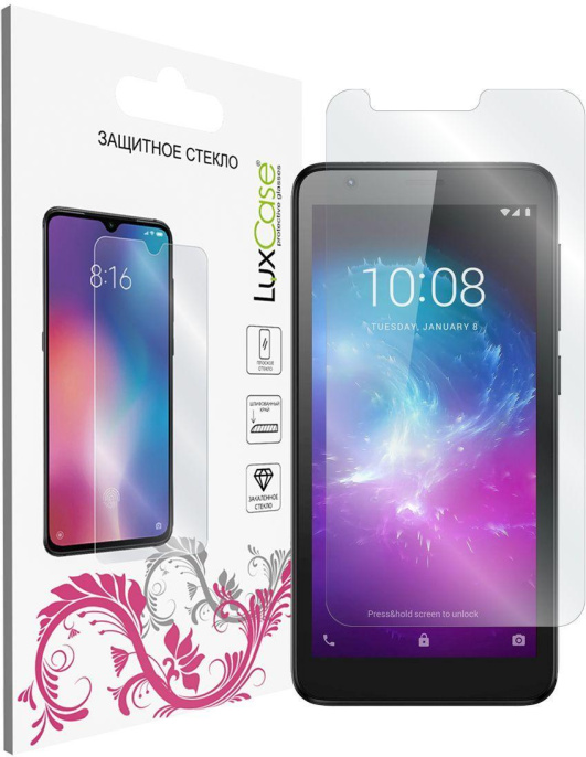 Защитное стекло для экрана LuxCase прозрачный для ZTE Blade L8/L9 прозрачная 1шт. 83244